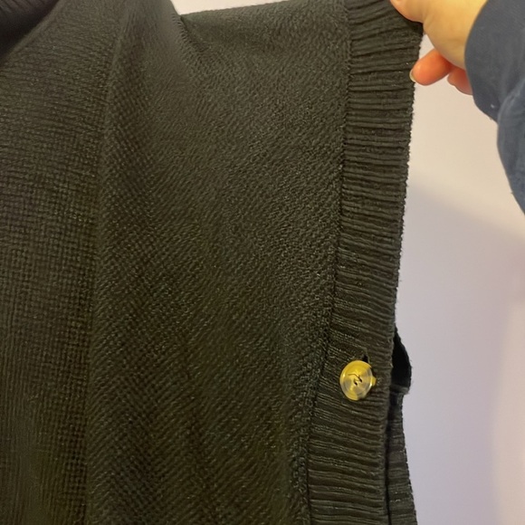 Loft Black Chunky Knit Cowl Neck Poncho Sweater size M/L - Picture 6 of 14